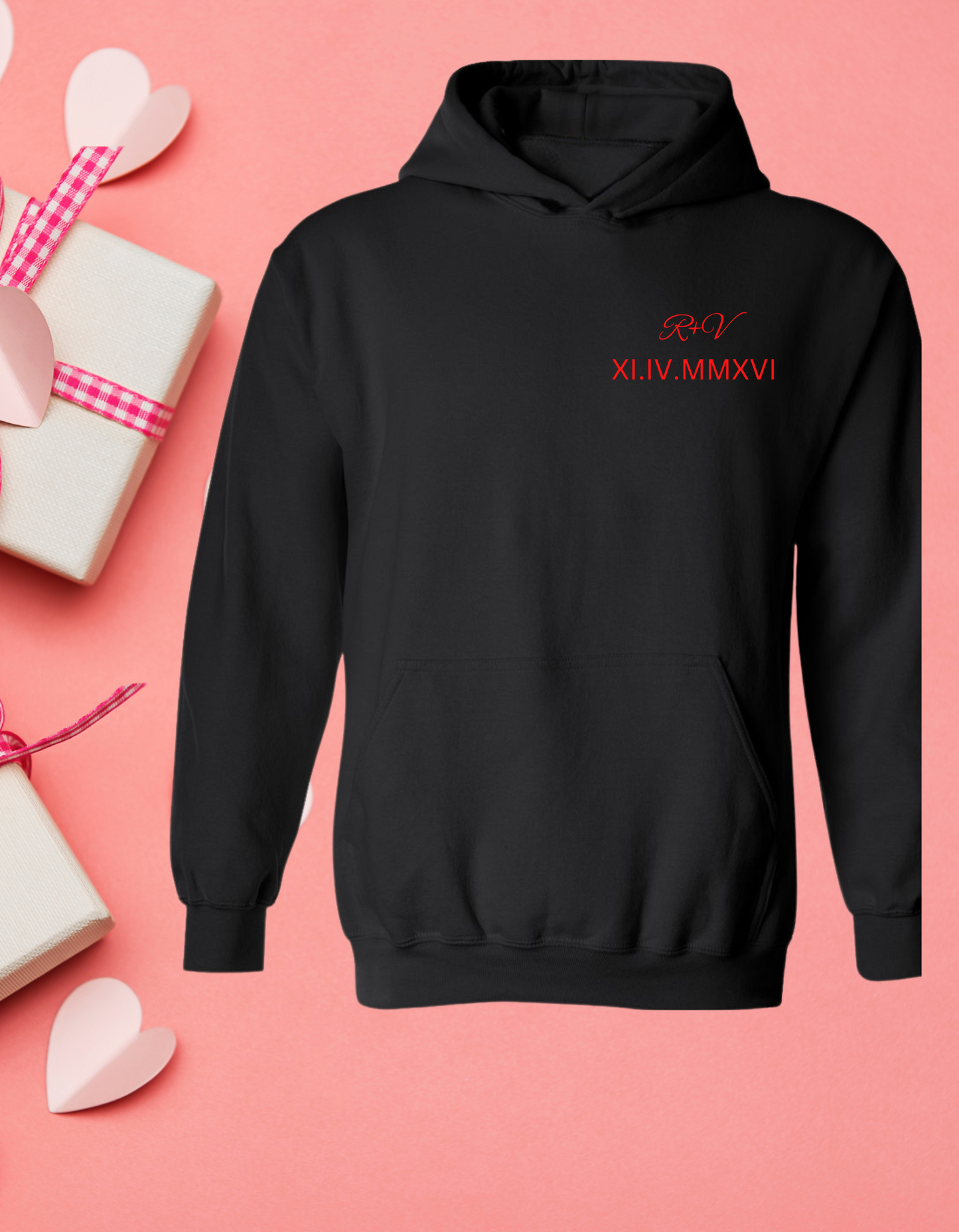 Couples Initials & Date Hoodie