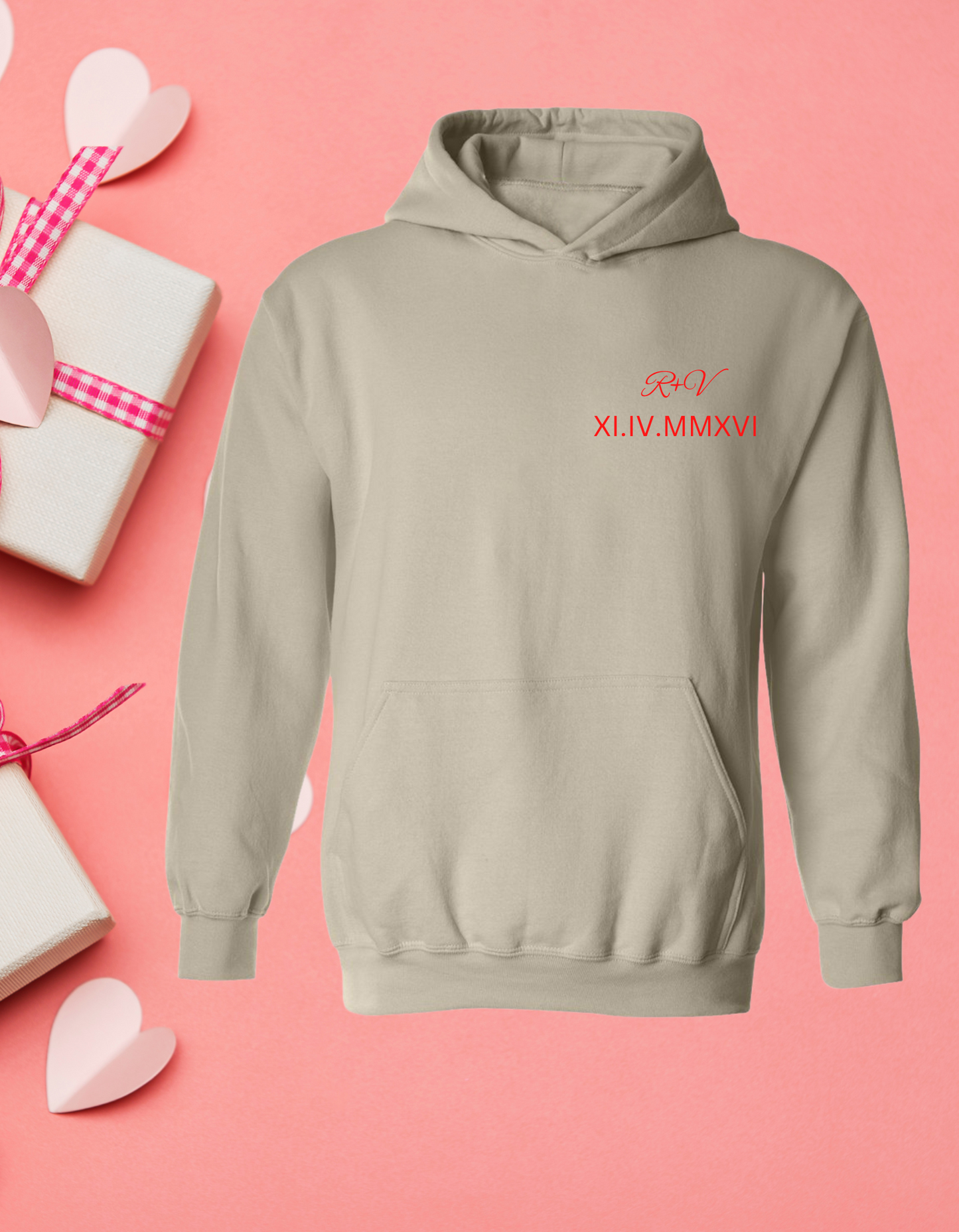 Couples Initials & Date Hoodie