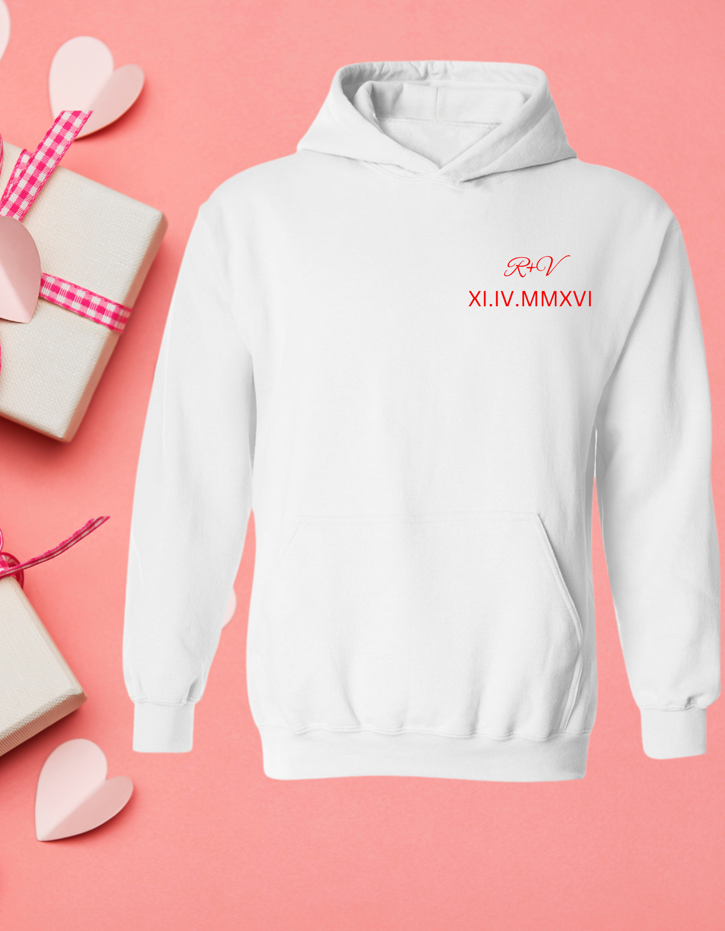 Couples Initials & Date Hoodie