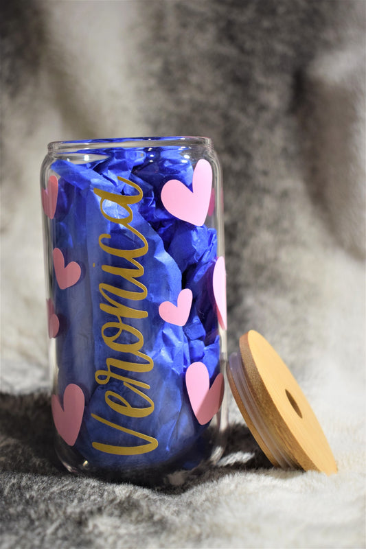 Valentine's Day Glass can